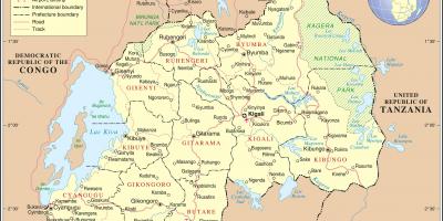 नक्शे के प्रशासनिक नक्शा रवांडा के