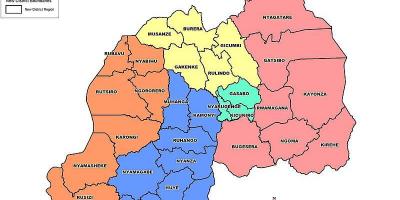नक्शा रवांडा के क्षेत्रों