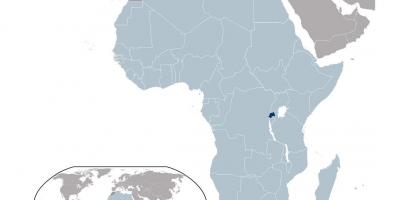 रवांडा स्थान पर दुनिया के नक्शे