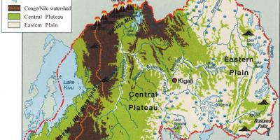 भौगोलिक मानचित्र रवांडा के