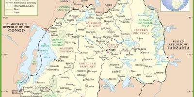 नक्शा रवांडा के राजनीतिक